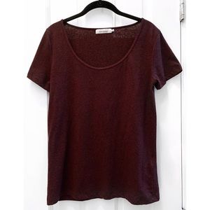 Samsoe & Samsoe Burgundy Slub Tee